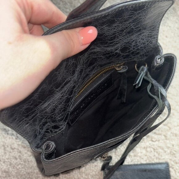 BALENCIAGA Leather Pouch Moto Flap Clutch Bag Small - Picture 5 of 15